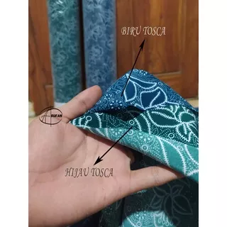 kain batik pkk warna hijau dan biru