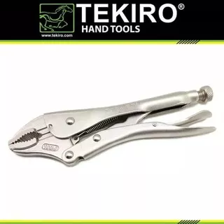 TEKIRO Tang Buaya Bengkok 10 / Locking Grip Pliers Curved 10 Inch