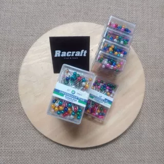 Racraft l Jarum pentul 100pcs box mika mutiara stainless jarum hijab bros jilbab fashion