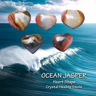 Ocean Jasper Heart Shape Crystal Healing Stone (BC140)