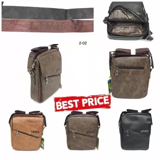 Tas Slempang Selempang Pria Laki Cowo Kulit Sling Travel Bag Impor Ori Asli PU Leather : 2 - 02