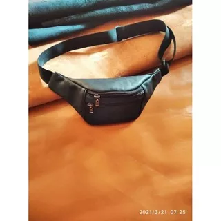 Tas Selempang Kulit Pria Waistbag Kulit Asli domba Premium Anti Air Waisbag Kulit domba asli Termurah Tas Kulit domba New Tas Slempang Kulit