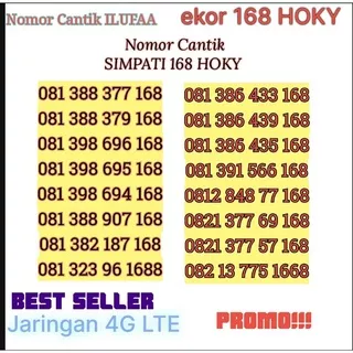 Kartu Perdana Nomor Cantik telkomsel simpati 168 1668 1688 hoky best seller promo