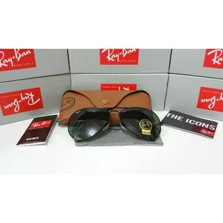 Kacamata Rayban Original/Ori Pria Wanita Aviator Frame Full Black/Hitam Fullset Box