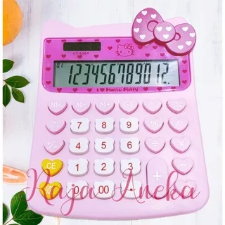 Kalkulator Hello Kitty KT 838 A 12 digit cek ulang calculator check correct helo kity hk kitty KT838