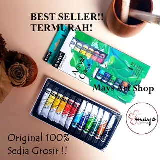 Cat Lukis Akrilik Set Isi 12 Warna V-Tec / Acrylic Paint Color V tec Series 12 x 6 ml Colour / Cat Acrilic Kanvas Vtec 6ml 12x6 Anak / Profesional Murah