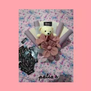 Bouquet Hijab Bunga Mekar isi 1hijab + boneka