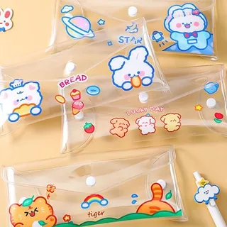 tempat pensil kartun transparan transparent cartoon pencil case stp043