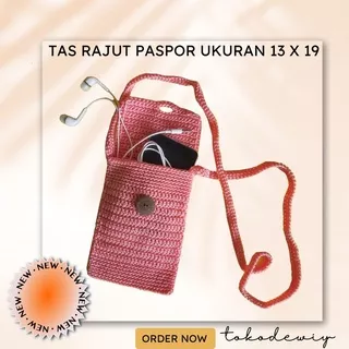 Tas Selempang Rajut Paspor Gaul Ukuran 13 x 19 | Tas Hp Wanita Tas Selempang | Tas Rajut Selempang | Tas Selempang Bahu Wanita | Tas Handmade