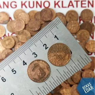 Koin mungil ½ Cent Ned indi Setengah SEN Nederlandsch indie logam duit uang Belanda 1936 - 1945 kuno