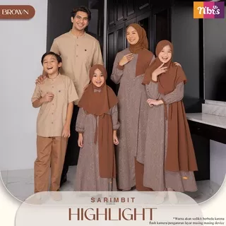 Abyshop - Nibras Sarimbit Highlight Brown Baju Couple Keluarga Sarimbit Lebaran busana muslim keluarga baju couple gamis nibras silmi samara alwa rauna