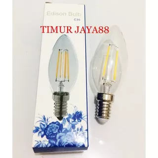 LAMPU HIAS FILAMEN 4WATT LAMPU LED CANDLE E14 4 WATT 4 W 4WATT CAHAYA PUTIH C35