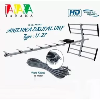 Antena tv digital UHF Tanaka  type Takasi U-27 + KABEL 15M TAKASI