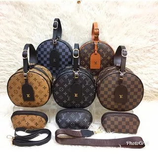 ? TAS LV SLEMPANG PETTITE BULAT IMPORT DOUBLE TALI STRAP PETITE BOITE ?