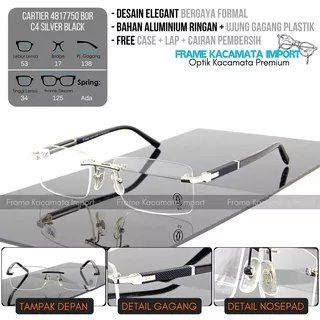 Kacamata BOR / Kacamata Frameless / Frame Rimless Kacamata Elegant