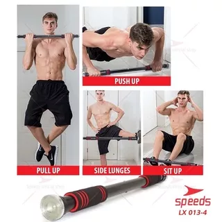 PULL UP BAR  alat body builder SPEEDS ORIGINAL LX 013-04 CHIN UP BAR DOOR ALAT PULL UP RUMAHAN gym fitness body building skiping handgrip latihan otot pembentukan badan SPEEDS Pull Up Bar /Chin Up /Iron Gym /  Alat fitness doorway door Bar 013-4