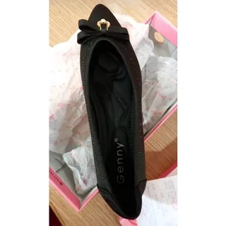 GENNY 36 37 38 Sepatu Tali Flat Balerina Sepatu Wanita Casual Warna hitam black formal kerja flat shoes casual import brand branded matahari