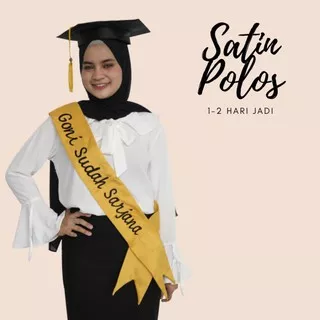 ((Cepat Jadi )) Selempang Wisuda Satin Bordir Komputer Tanpa List / Pinggiran Custome