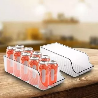 kotak susun kulkas tempat soda buah sayur transparan untuk lemari es storage box penyimpanan dapur