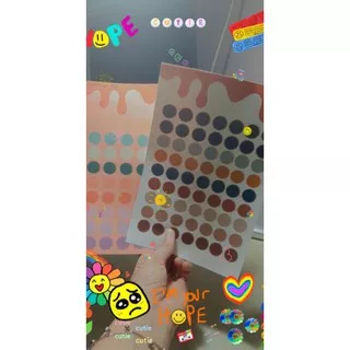 palettes stickers pastel & warm tones kisscut deco kpop stickers