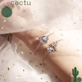 CACTU Charm Blue Crystal Shiny Aurora Universe Planet Bracelet Women Starry Sky Fashion Jewelry Fantasy Gifts Hand Chain