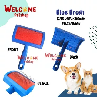 Blue Brush Sisir Sikat Bulu Anjing Kucing Kelinci Comb Brush