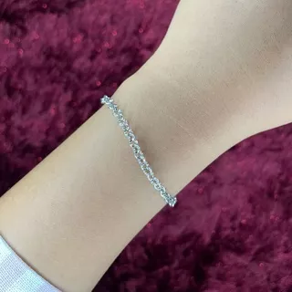 Gelang Titanium Silver Wanita Anti Karat Anti Luntur Terbaru