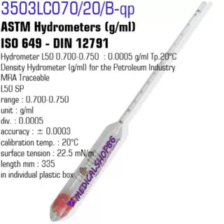 ASTM Hydrometer 0.700-0.750 ALLA FRANCE cat 3503LC070/20/B-qp