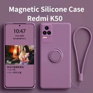 Soft Case Silikon Dengan Ring Holder Magnetik Lanyard Untuk Poco F4 X4 Pro 5G Poco M4 Pro 4G Redmi K50 K50 Pro K40S Xiaomi 12 Pro