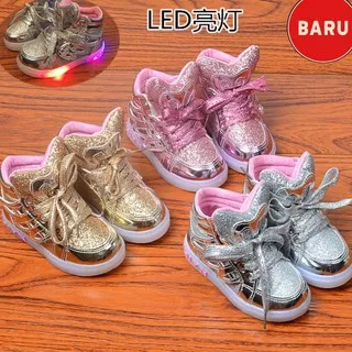 Sepatu Boots Anak Laki-Laki Perempuan LED Lampu Nyala / Sepatu LED Anak Import Nyala Lampu