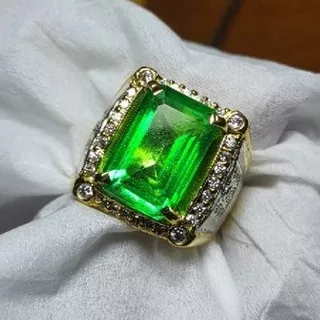 Cincin Zamrud Colombia CO_Coated super Kristal - Zamrud Murah - Cincin Perak - Batu Permata