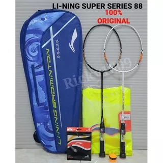 RAKET BADMINTON LINING SUPER SERIES 88 - SS 88 - BONUS : SENAR + GRIP + T-SHIRT + TAS 2R - ORIGINAL LI-NING