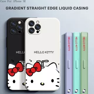 iPhone SE 2020 6 6S 7 8 Plus 5 5S + 2022 Untuk Soft Case Camera Protective Phone Casing Shockproof Hello Kitty Liquid Silicone Full Cover Back Cases Hp Handphone Softcase Sofcase