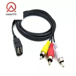 Duttek Kabel Adapter USB 2.0 Female to 3 RCA Male Panjang 1.5M