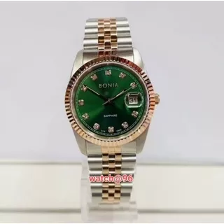 100% ASLI JAM WANITA BONIA SAPPHIRE BNB10550-1697 SILVER RG DIAL GREEN ORIGINAL