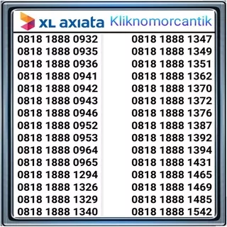 Nomor cantik XL 4G kartu perdana XL axiata seri 888 SP 1