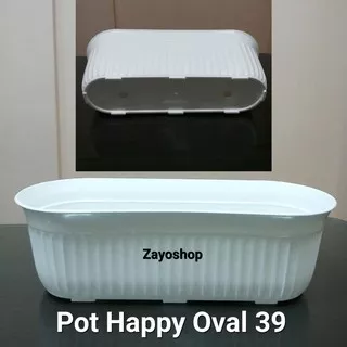 POT HAPPY OVAL 39 PUTIH - POT OVAL - POT PUTIH