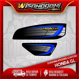 STRIPING STICKER DECAL HONDA GL 100 CUSTOM 7 STIKER MOTOR VARIASI