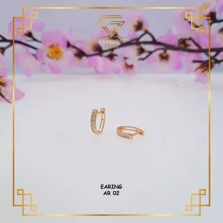 ANTING EMAS KADAR 300 (6K) & 375 (8K) MURAH ANTING WANITA DEWASA KASUAL ANTING CEWEK KOREA SIMPLE (AR 02)