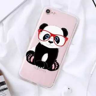 Softcase Print Panda Glasses Iphone 6 6s 6+ 6s+ 7 7+ 8 8+ X