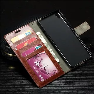 XPERIA XA ULTRA Wallet Pouch Premium Flip Cover card Photo Money Case Leather Vintage flipcover Sony