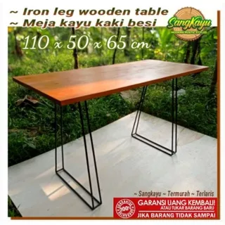 Meja Kerja  kayu kaki besi minimalis 110x50x65 Iron leg wooden table.Meja gaming  . meja kerja || meja minimalis