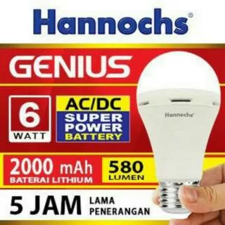 Lampu Led Emergency/Darurat/Cas/Magic 6 watt Hannochs Genius