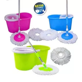 Spin Mop Sinda / Alat Pel Lantai Super Mop Alat Pembersih Lap Pel / Magic Mop / Pel Otomatis