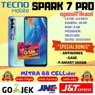 TECNO SPARK 7 PRO RAM 6/128 & 6/64 GARANSI RESMI TECNO INDONESIA