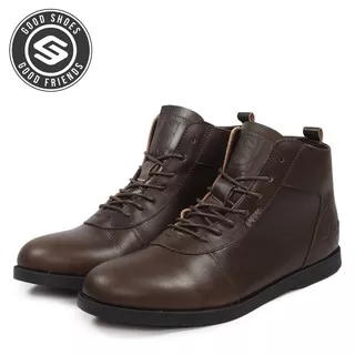 Sepatu Pria Sauqi Brd Sperry Casual Coklat Boots Kulit Asli PU Genuine Leather Handmade Original