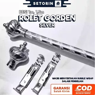 (HABIS) TIANG HORDENG SET SILVER / BESI BATANG GORDEN REL PIPA / BESI GORDEN / SET GORDEN / PIPA GORDEN SILVER