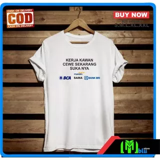 T SHIRT BAJU KAOS DISTRO KATA KATA KEREN KERJA KAWAN KATUN COMBED 30S