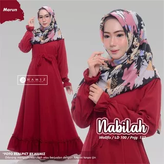 NABILAH DRES gamis original wolfis terbaru termurah free ongkir return original HAMIZ