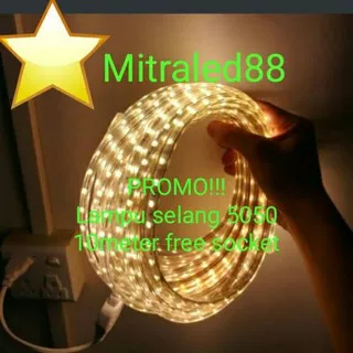 Lampu Led strip Selang SMD 5050 10m/10meter 220v outdoor led dekorasi hias